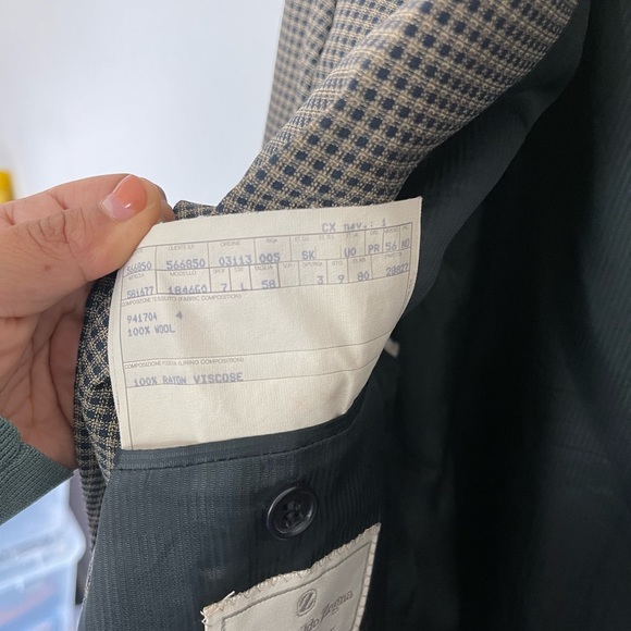 ERMENEGILDO ZEGNA Vintage Gingham Suit Jacket Sports Blazer Size 46R US - Picture 10 of 12